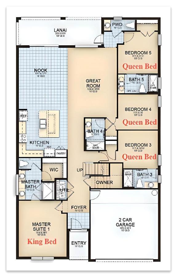 Luxury 12 Bedrooms Pool House 10 Min To Disney4630 كيسيمي المظهر الخارجي الصورة